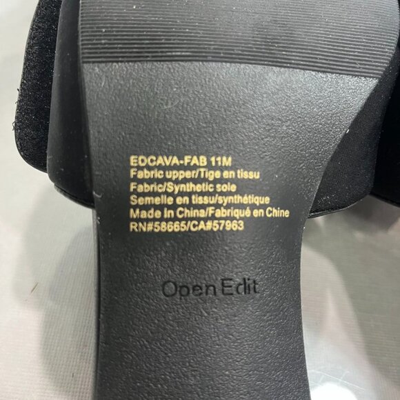 NEW Open Edit Cava Square Toe Mule Sandals Black Size 11 - Picture 9 of 12